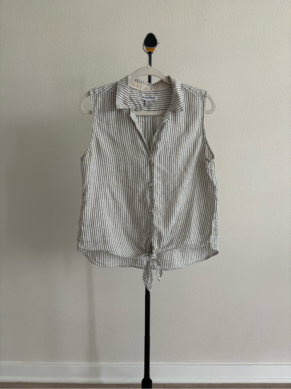 Tommy Bahama Coastalina Yacht Me Knot Linen Sleeveless Top Striped Women’s M